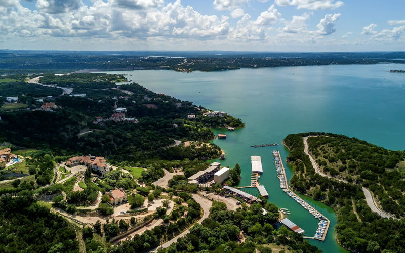 Boats on Lake Travis near Lakeway, Texas